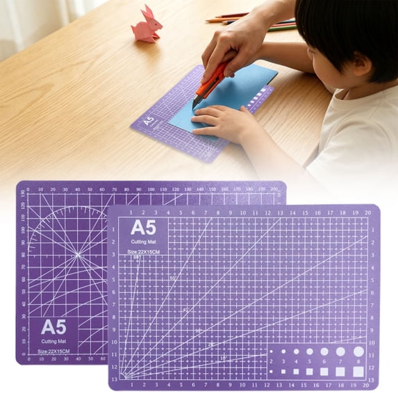 Double Sided Self Healing Pvc Cutting Mat, Precision Grid Craft Board for Sewing Quilting Paper Cutting, Portable Non-Slip Cutting Pad, A Cutting Pad