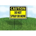 thumbnail image 1 of Double Sided Sign CAUTION DO NOT SPRAY OR MOW YELLOW Yard Sign ROAD SIGN with Stand, 1 of 5