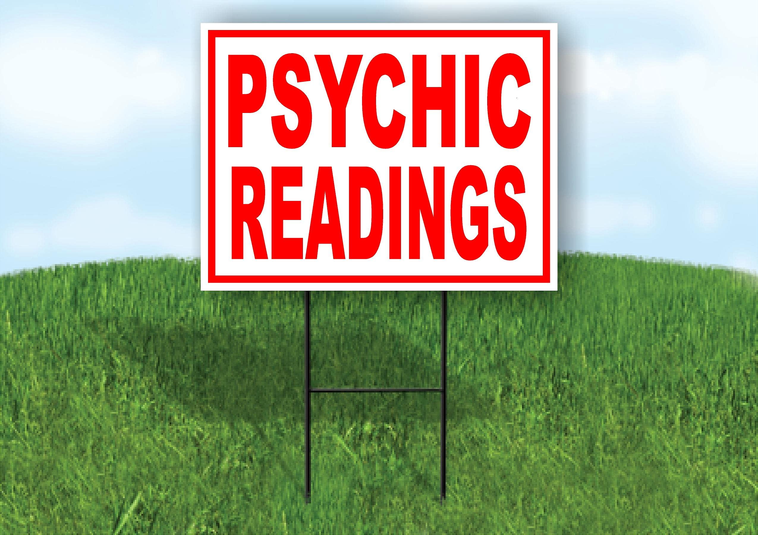 Double Sided Sign PSYCHIC READINGS RED WHITE Yard Sign ROAD SIGN with ...