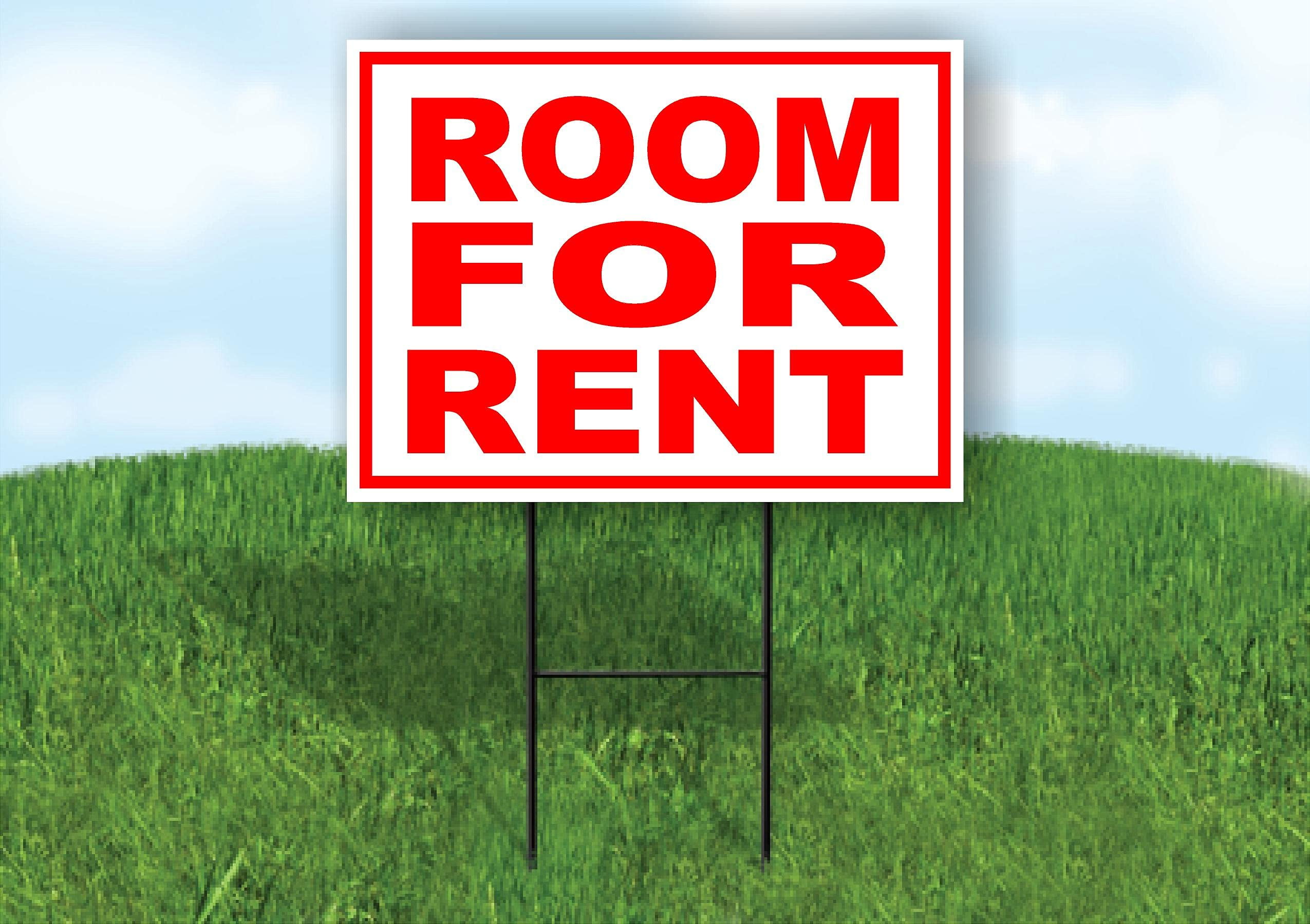 Double Sided Sign ROOM FOR RENT RED WHITE Yard Sign ROAD SIGN with Stand