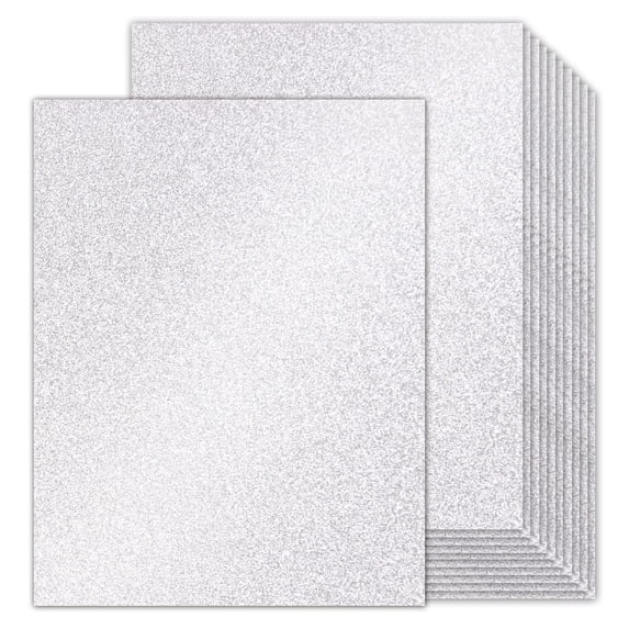 Goefun Sticker Paper Double-Sided Silver Glitter Cardstock 8.5x11 24 Sheets, Goefun 100lb No ...