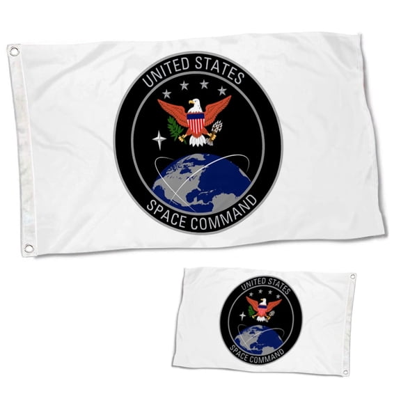 Double Sided Space Command Military Flag Banner with Brass Grommets 12x18 Inch