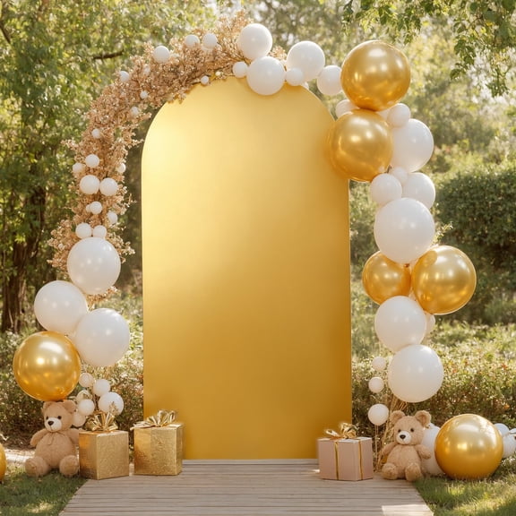 Double-Sided Spandex Arch Backdrop Cover - Glitter Fabric - Wrinkle-Free, Stretch Fit - For Wedding, Banquet, Party, Outdoor Event - 6FT, Machine Washable