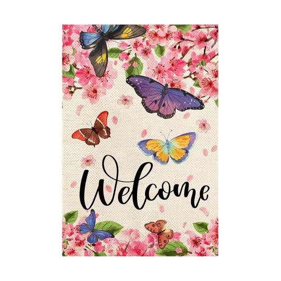 Double-Sided Spring Garden Flag - 12x18 Inch Easter Welcome Decor with Floral Design, All-Weather Linen for Yard, Patio & Front Door