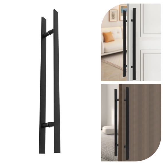 Double Sided Stainless Steel Door Handle Commercial H Shape Door Pull Handle