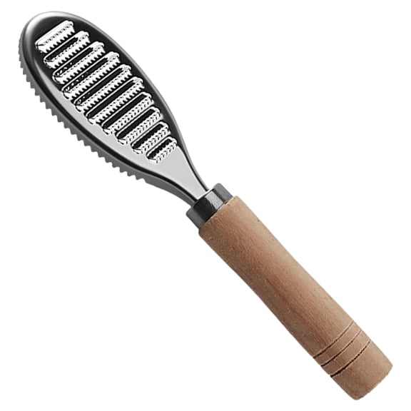 Double Sided Stainless Steel Fish Scale Planer,Stainless Fish Wooden Handle Scraper with Ergonomic Grip Cleaning Tool with Sturdy Construction Fish Scraper Kit Kitchen Utensil for Seafood Preparation