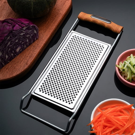 Double Sided Stainless Steel Graters, 11 Inch Foldable Metal Kitchen Tools, Multi Functional Zesters for Potatoes and Cheese Prep