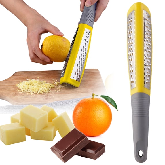 Double-Sided Stainless Steel Vegetable Grater Handheld Garlic Cheese Slicer with Comfortable Handle and Hanging Loop for Kitchen Use, 1 Pcs, 10.94x1.85"