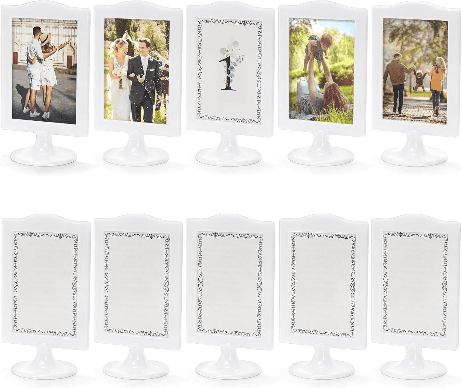 Large Picture Frame Base Double Sided Standing Picture Frames, 4x6 Inch Plastic Pedestal Photo ...