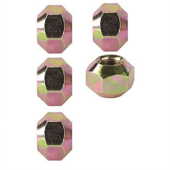 Double Sided Steel Lug Nut, 1/2 RH Fine Thread, Double Taper, 5pc