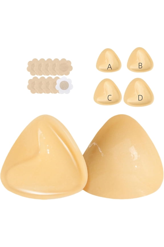 Double Sided Sticky Bra Inserts, Reusable Push Up Adhesive Pads with Padding for Bikini, Swimsuit, Sports Bra