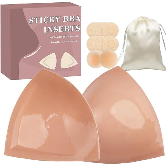 Double-Sided Sticky Bra Lift Inserts | Lightly Padded Push-Up Adhesive Bra for Large Bust