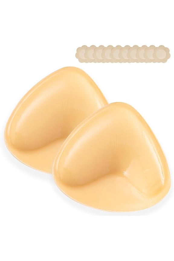 Double Sided Sticky Bra Push Up - Adhesive Bra Inserts Padded Reusable Bikini Boob Lift for Strapless Swimsuit Sport Bra