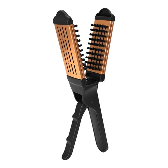 Double Sided Straightening Brush Clamp Hair Brush V-Shape Hair Styling Comb Hairdressing Tool for Home Barber Shop