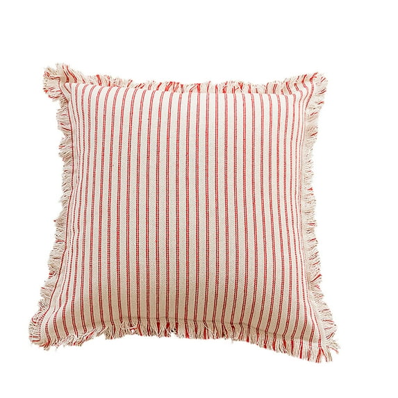 Double Sided Striped Decorative Pillow Cover, Reversible Design for Living Room Sofa Bed Decor, Pillow Insert Not Included