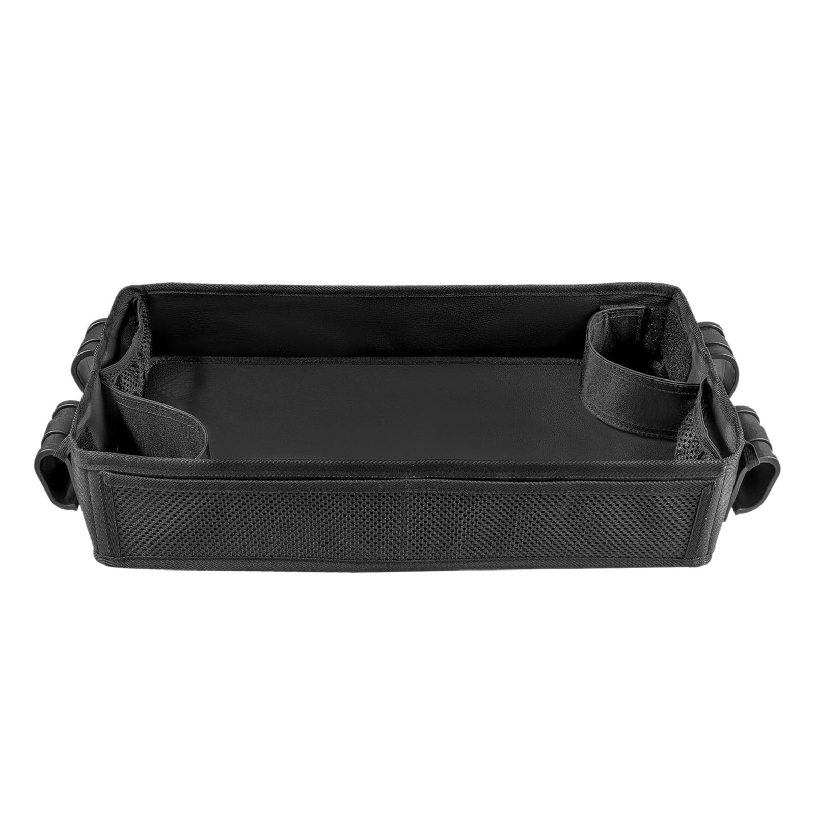 Double Sided Stroller Tray for Camper Wagon - Kids Snack & Activity Table with Cup Holders & Mesh Pockets, Travel Play Surface for Meals, Drawing, Toys(Small)