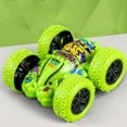 thumbnail image 1 of Double-Sided Stunt Flipping 4WD Racing Car - Hand-Powered, No Batteries Needed - Green, 1 of 6