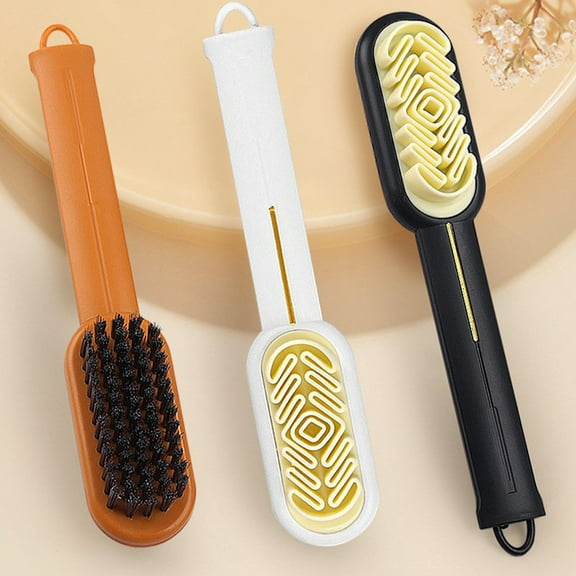 Double-Sided Suede & Leather Shoe Brush with Long Handle | Stain Removal Cleaning Tool | Microfiber Bristles for Gentle Cleaning | Includes Liquid Refill | 1 Piece