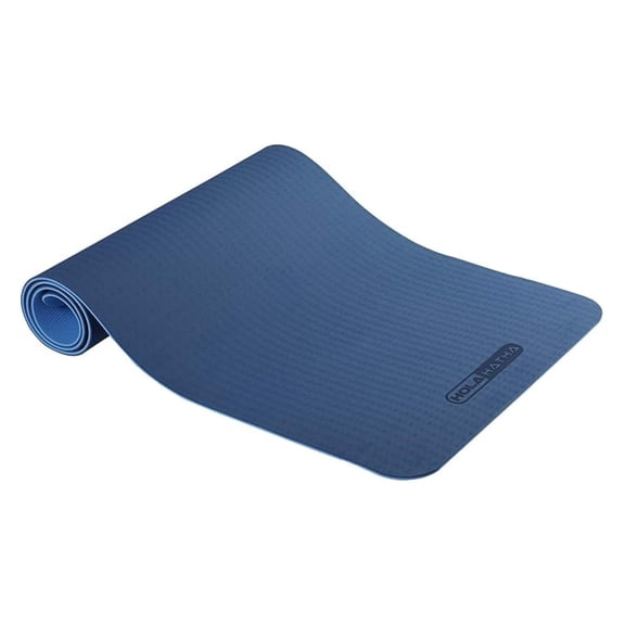 Double Sided TPE Eco Friendly Premium Yoga Mat Exercise Equipment Gym Floor Mat,  Inch Thick 72 x 24 Non-Slip Workout Fitness Home Pilates Textured Mat for Women & Men, Navy & Blue