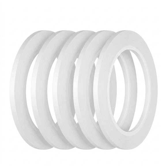 Double Sided Tape for Crafts, 5 Rolls 1/8 Inch Thin Adhesive Tape, 82 Feet Per Roll, Clear, Perfect for Scrapbooking, DIY Cards, Art Projects, Boxes, Clear