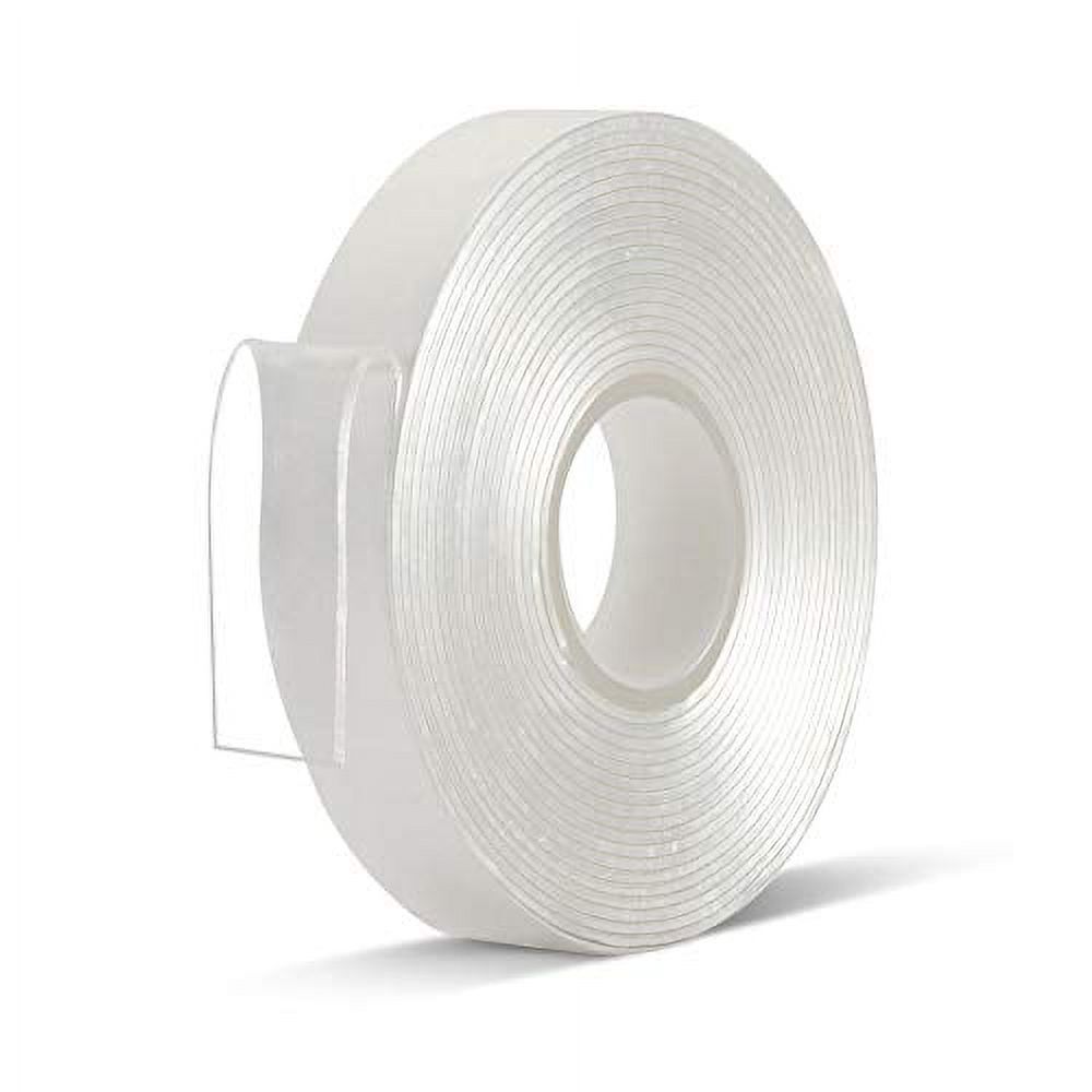 Maxwel Manufacturing Double Sided Tape Heavy Duty - 1/2 in 10 ft Acrylic Sticky Mounting Tape Clear Removable Strong Two Sided Adhesive for Sign