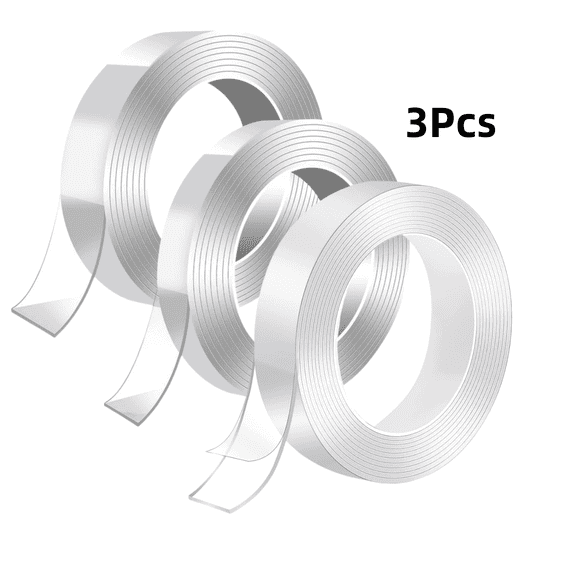 Double Sided Tape Heavy Duty 3 Rolls, 29.6 ft Nano Tape Double Sided,Adhesive Tape for Walls, Carpets, and Posters, Double Stick Mounting Tape for Rug, Picture Hanging Strips, Office & Outdoor