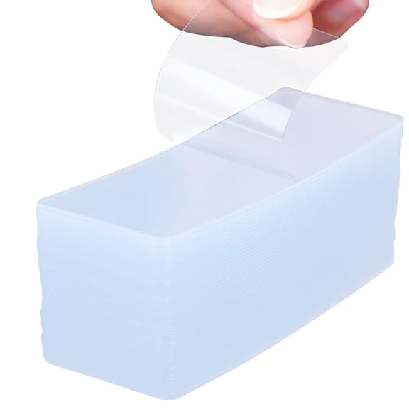 Double Sided Tape Heavy Duty, 60 PCS Strong Adhesive Mounting Tape Traceless Transparent Tape Removable Strips Sticky Nano Tape for Paste Items,Household, Carpet