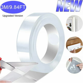 1PACK Double Sided Tape Heavy Duty,Multipurpose Transparent Poster Tape,  Adhesive Strips Strong Sticky Mounting Tape Transparent Tape Picture  Hanging Strips Gel Tape 
