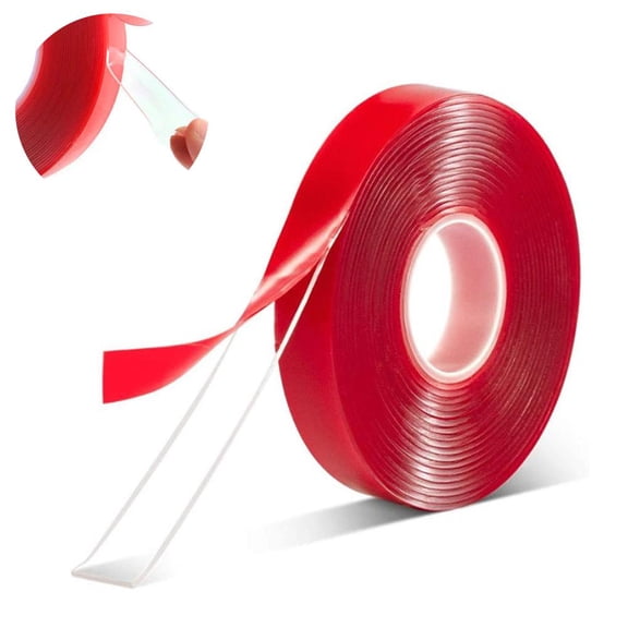 Double Sided Tape Heavy Duty, Acrylic Strong Adhesive Removable Double Sided Mounting Tape Clear for Carpet Fix/Home Office Wall/DIY Crafts/Poster/LED Lights/Car Glass Decor