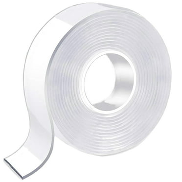 Double Sided Tape Heavy Duty(Extra Large 198Inch), Multipurpose Removable Clear & Tough Mounting Tape Sticky Adhesive, Reusable Strong Wall Tape Picture Hanging Strips Poster Carpet Tape