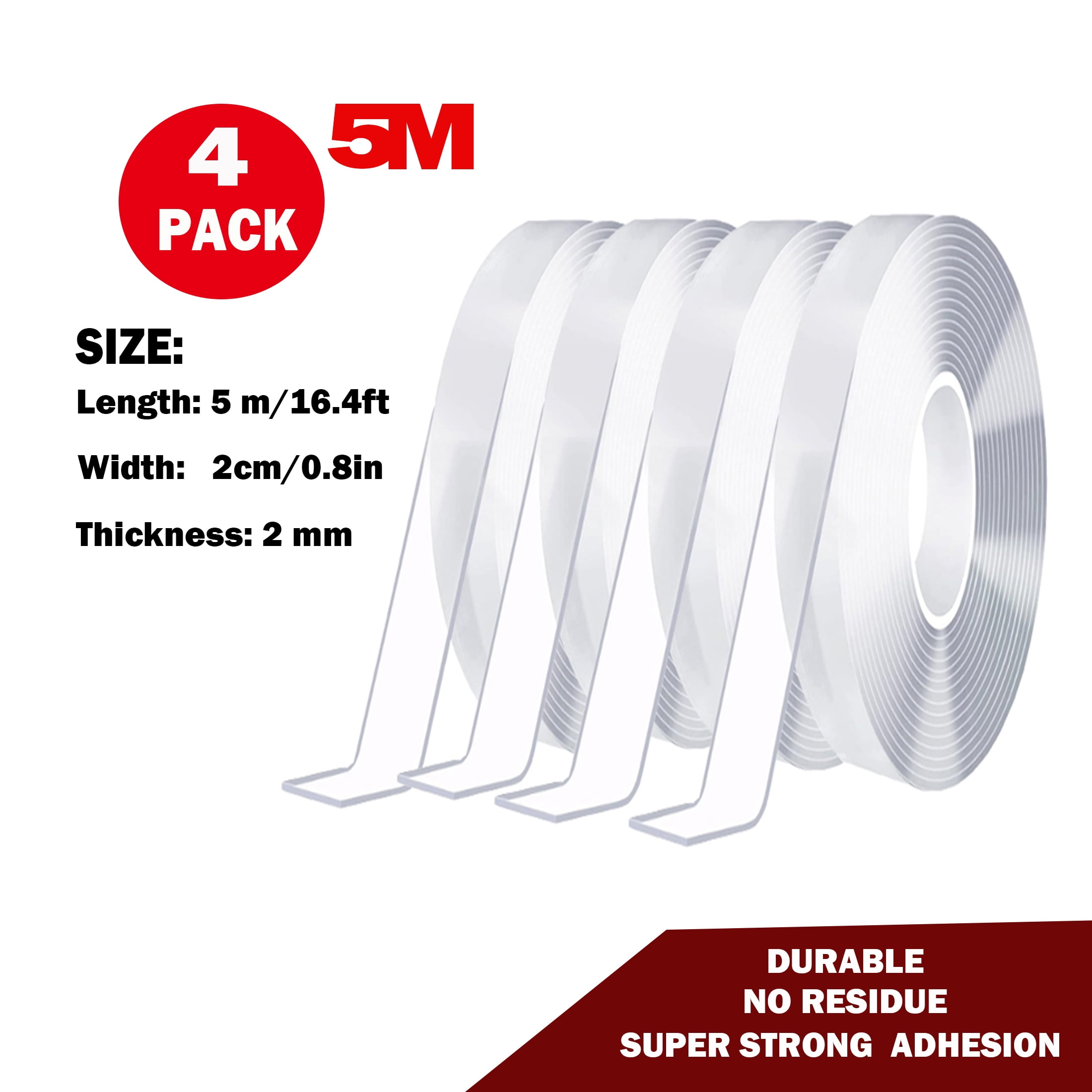 Double Sided Tape Heavy Duty(Extra Large 3*16.5FT), Nano Adhesive Mounting Tape Wall Decor,Sticky Picture Hanging Adhesive Strips Poster Tape