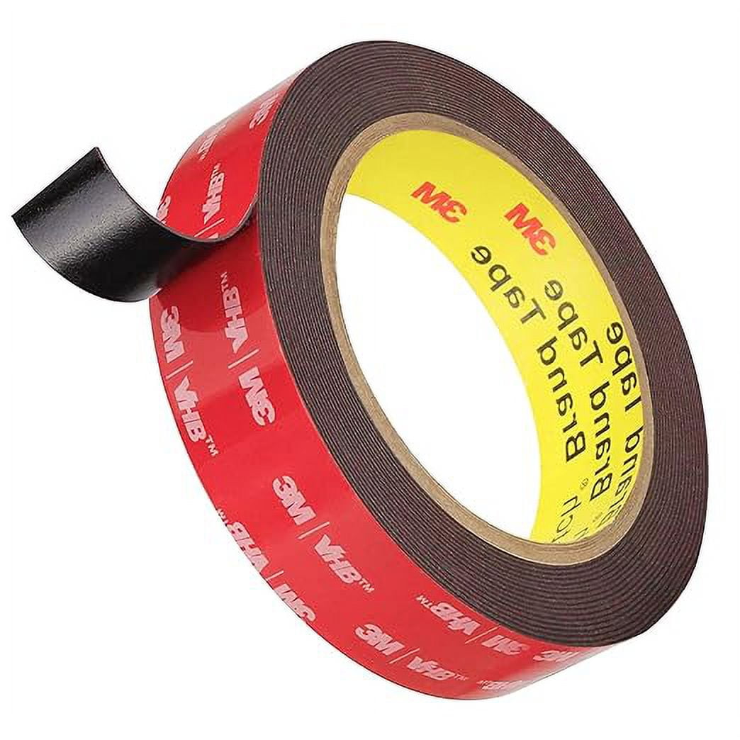 EMITEVER Double Sided Tape Heavy Duty Mounting Tape 165ft x 094in Adhesive Foam Tape 3M Quality for Car Decor Outdoor Home Office Decor, Black, 16ft