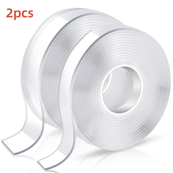 Double Sided Tape Heavy Duty Mounting Tape, Double Stick Mounting Clear Two Sided Wall tape Strips, Removable Poster tape for Home, Office, Car, Outdoor Use (0.8in×10fts,2 Rolls, Total 20FT)