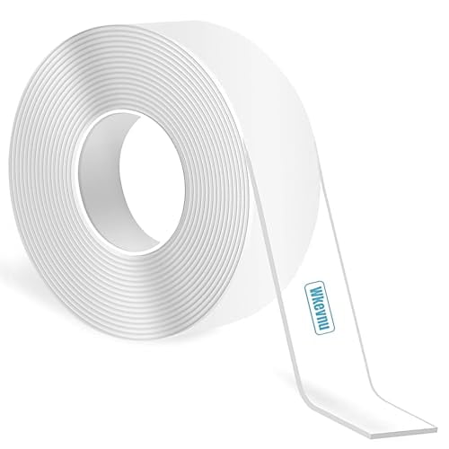 Double Sided Tape Heavy Duty,Removable Clear Nano Mounting Tape,Picture Hanging Adhesive Strips,Tough & Clear Weatherproof for Indoor/Outdoor Use,Perfect for Picture Hanging & Carpet-10FT