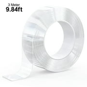 Double Sided Tape Heavy DutyTotal 9.84FT, Multipurpose Removable Mounting Tape Adhesive Grip,Reusable Strong Sticky Wall Tape Strips Transparent Tape Poster Carpet Tape for Paste Items,Household