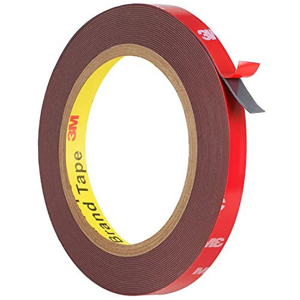 Double Sided Tape Heavy Duty, Waterproof Mounting Foam Tape, 33ft Length, 0.39in Width, Strong Adhesive Tape for LED Strip Lights, Car, Home/Office