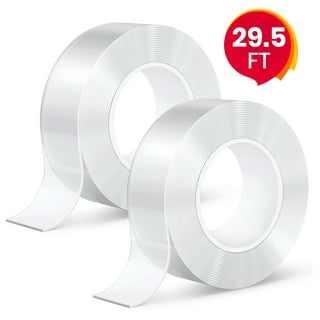 Double Sided Tape, 1 Roll Total 16.4FT Removable Nano Tape, Strong Sticky  Transparent Adhesive Tape, Cuttable Double Stick Tape Heavy Duty for