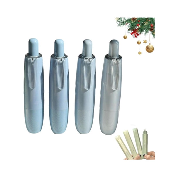 Double Sided Tape Pen, Smooth Clean Application,4Pcs Multi-Purpose Adhesive Tape Pens for Crafting Gift Wrapping Office Document Fixing and Parcel Sealing (Blue)