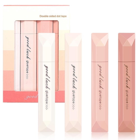 Double Sided Tape Pen, Smooth Double Sided Tape Roller, 4 Pack Scrapbooking Tapes Roller, Retractable Adhesive Runner for Scrapbooking Photo Mounting