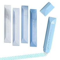 Double Sided Tape Pens,5PCS Gradient Color Double Sided Adhesive Tape Roller Dispenser for DIY Crafts, Scrapbooking and Handwork Blue