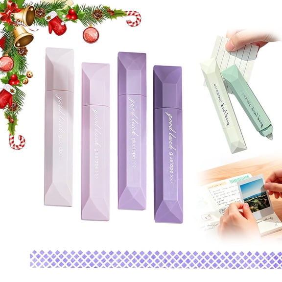 Double Sided Tape Pens,Double Sided Tape Roller,Scrapbook Supplies,Multipurpose Journaling Supplies for Scrapbooking, School Office & Crafts