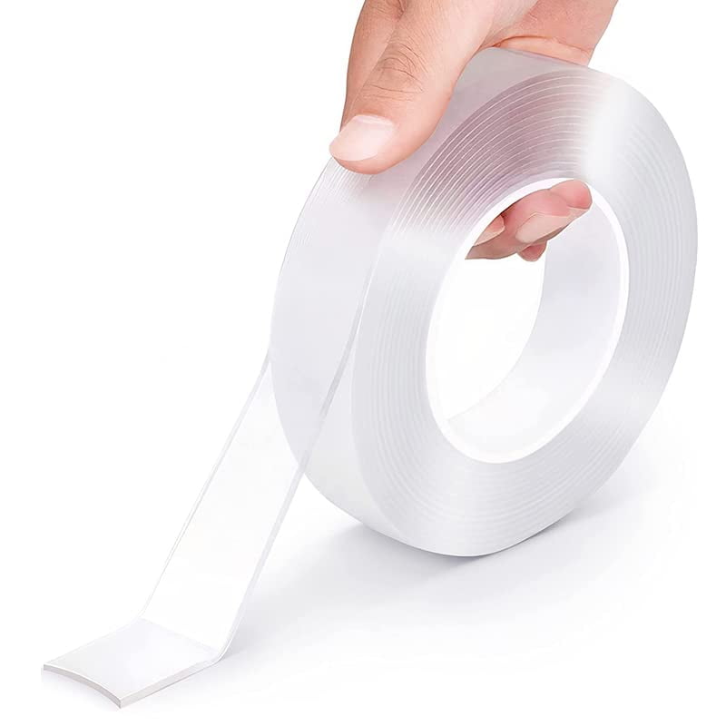 Double Sided Nano Tape Heavy Duty Adhesive 16.5ft - Multipurpose Wall Tape Removable Mounting Tape, Clear Gel Strip Washable Strong Sticky Poster