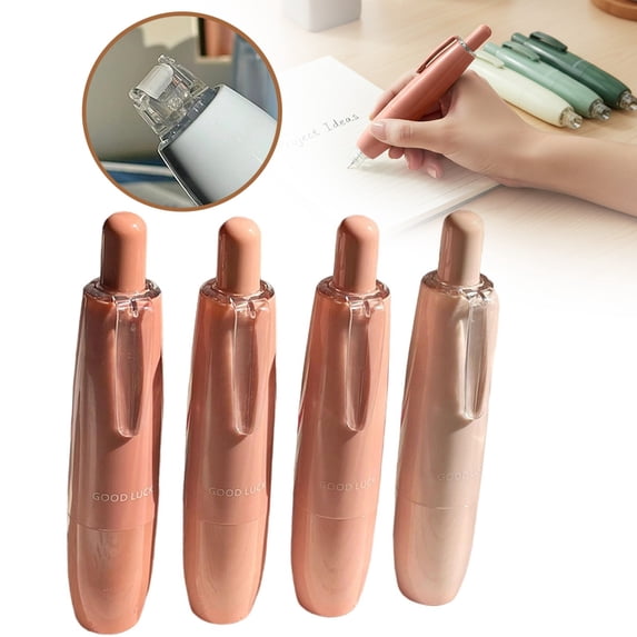Double Sided Tape Roller, Double Tape Pens Set, Retractable Push Dispenser Adhesive Glue Pen for DIY Craft Scrapbook Wrapping Gift Parcel Home Office Use 0.98x4.3 Inch (4Pcs)