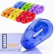 Marsrock Double-Sided Tape Roller for Scrapbooking 12-Pack 0.31IN x 30FT Adhesive Tape Glue Runner, Scrapbook Supplies and Craft Supplies for Scrapbooking, Gift Wrapping and Photo Tape