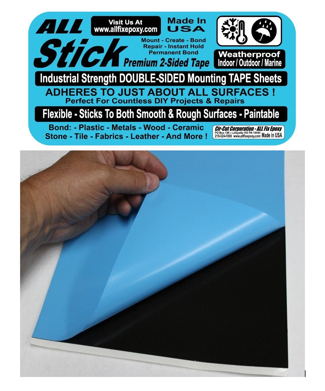Double Sided Tape Sheet Jumbo 9" X 11.5" Secure Carpets Household Repairs Bond