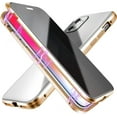 thumbnail image 1 of Double-Sided Tempered Glass Fully Protective Phone Case for iPhone 14 Pro Max, The Metal Frame Magnetically Closes The Back Cover. HD Clear Shell-Gold, 1 of 7