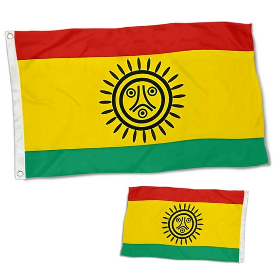 Double Sided The official tribal of the Jatibonicu Taino Tribal Nation of Borik???n Puerto Rico Flag Banner with Brass Grommets 3x5 Feet