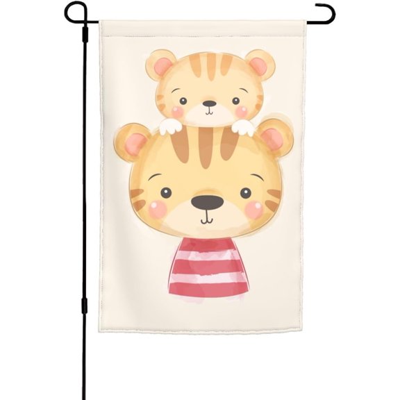 Double Sided Tiger Family Garden Flag 12x18 Inch Yard Welcome Banner Outdoor Farmhouse Decor