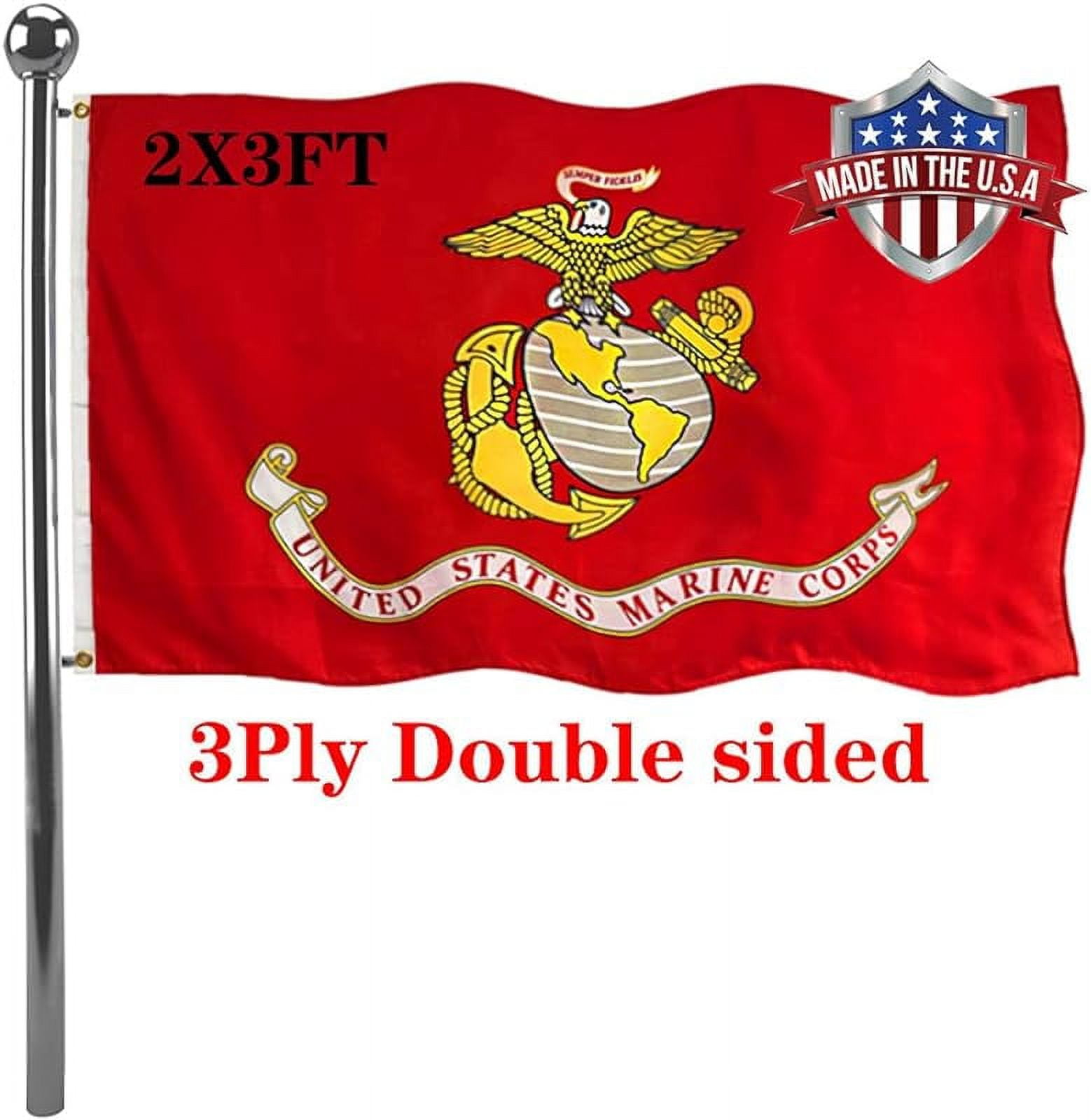 Double Sided US Marine Corps Military Flags 3x5 Outdoor- Vivid Colors ...