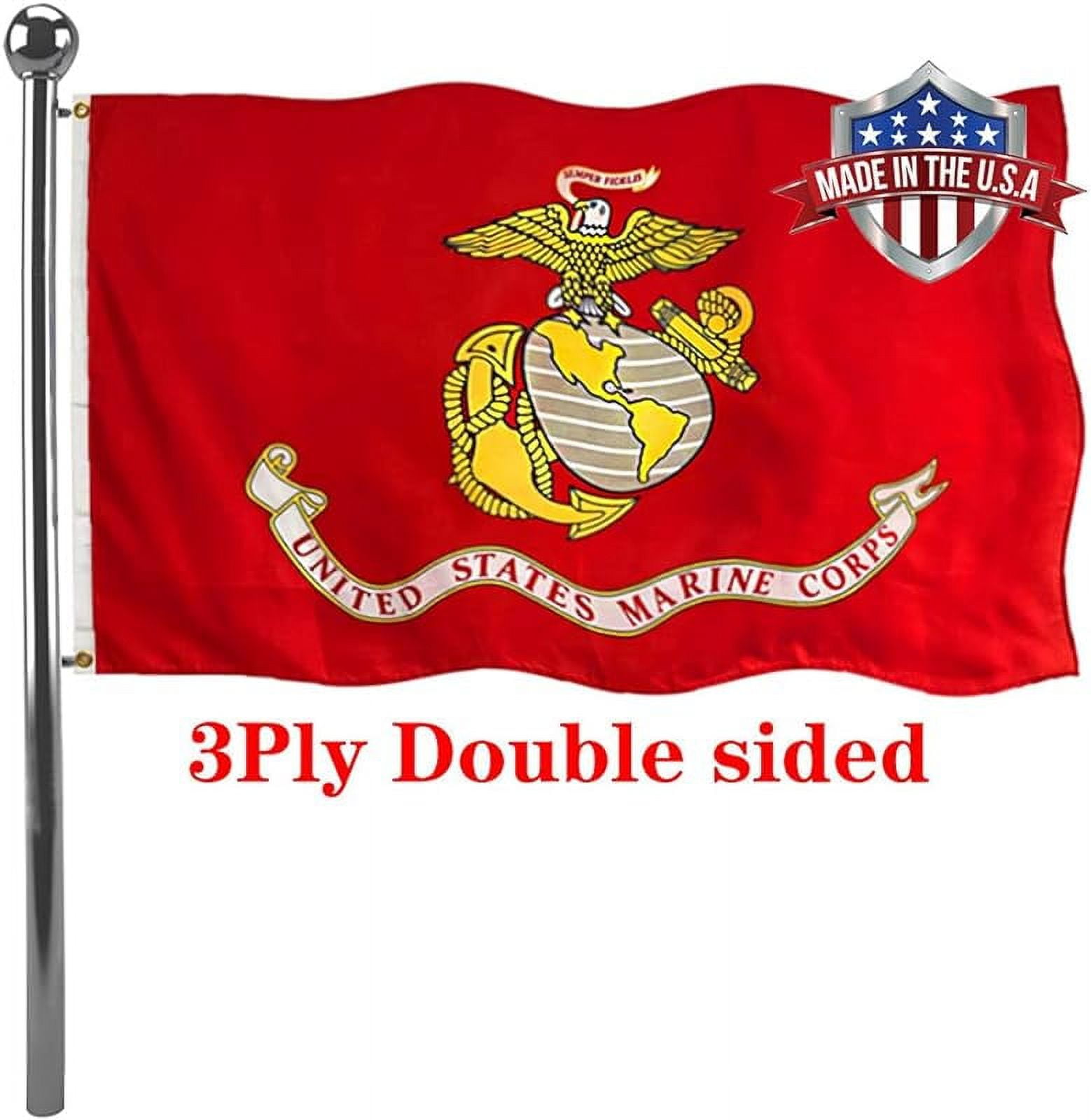 Double Sided US Marine Corps Military Flags 3x5 Outdoor- Vivid Colors ...